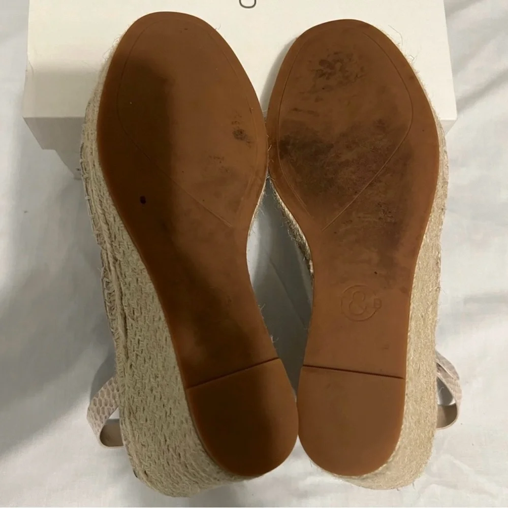 Treasure & Bond Natural Snake Leather Sannibel Wedges EUC